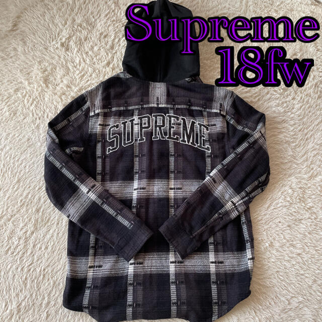 Supreme❤Hooded Jacquard Flannel Shirt