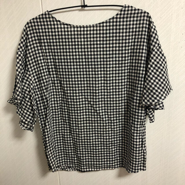 GU(ジーユー)のTシャツギンガムチェックSサイズ レディースのトップス(シャツ/ブラウス(半袖/袖なし))の商品写真
