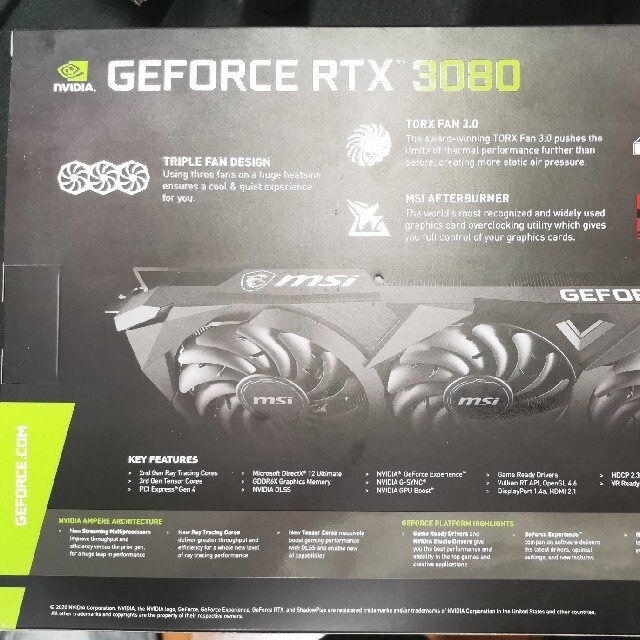 新品 MSI GeForce RTX 3080 VENTUS 3X 10G OC