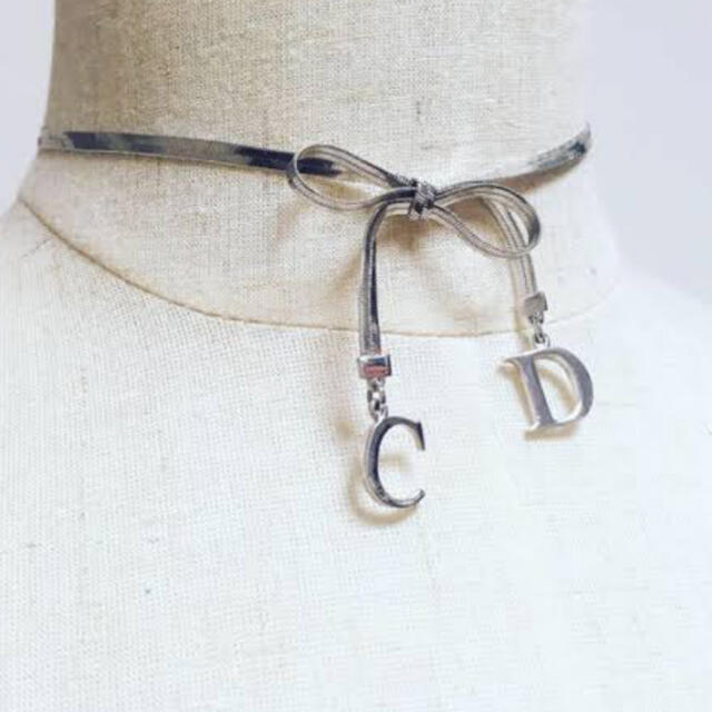 午前12時前のご注文は当日発送 Dior リボン CD蝶々結び ネックレス