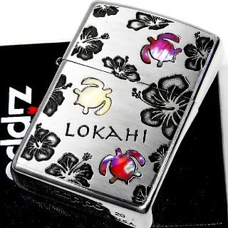 ジッポー(ZIPPO)の(送料込み)ZIPPO◇ハワイアン◇LOKAHI◇白/赤シェル◇新品◇ジッポ(タバコグッズ)