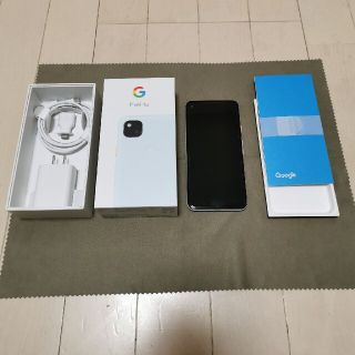 グーグルピクセル(Google Pixel)の極美品 SIMフリー Pixel4a ベアリーブルー おまけ付(スマートフォン本体)