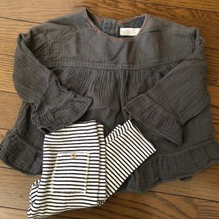 ザラキッズ(ZARA KIDS)のzarababy  ガーゼブラウス　レギンス　セット(ブラウス)