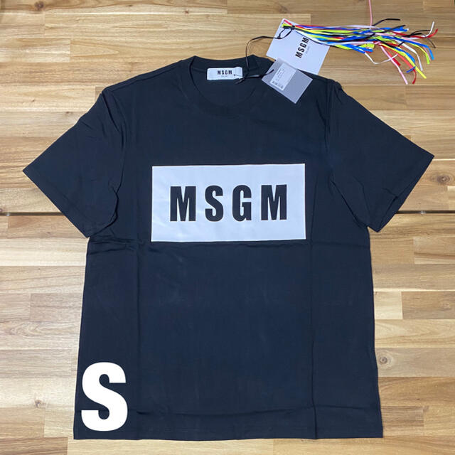 新品　MSGM メンズ　ロゴTシャツ　半袖　エムエスジーエム　ブラック　S 黒