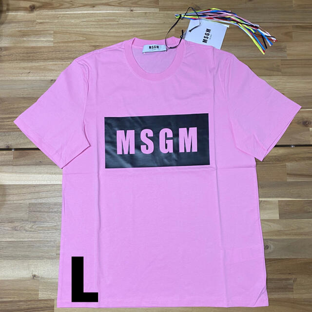 新品　MSGM ロゴ　ブラック　Tシャツ　半袖　L ピンク　エムエスジーエム