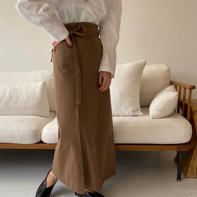 lawgy linen ligature skirt