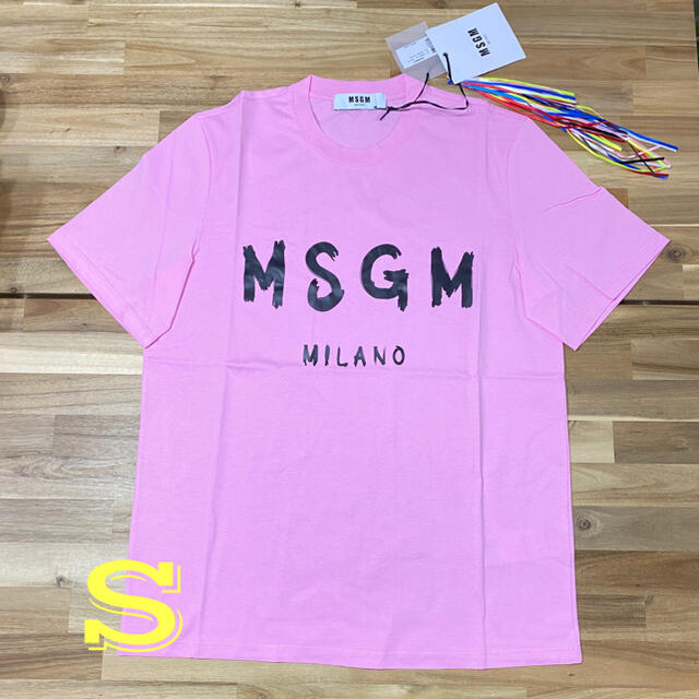 新品　MSGM メンズ　ブラック　ロゴ　Tシャツ　半袖　ピンク　ブランド　人気