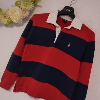 ラルフローレン(Ralph Lauren)のご確認用売約済 ラルフローレン ラガーシャツ 長袖 6 120 紺 赤 ボーダー(Tシャツ/カットソー)