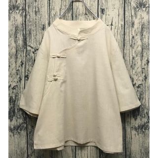 チャイナブラウス ベージュ China shirt beige(シャツ/ブラウス(長袖/七分))