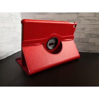 新型 iPad 第8世代 10.2インチ レッド 360度回転機能付 ケース(iPadケース)