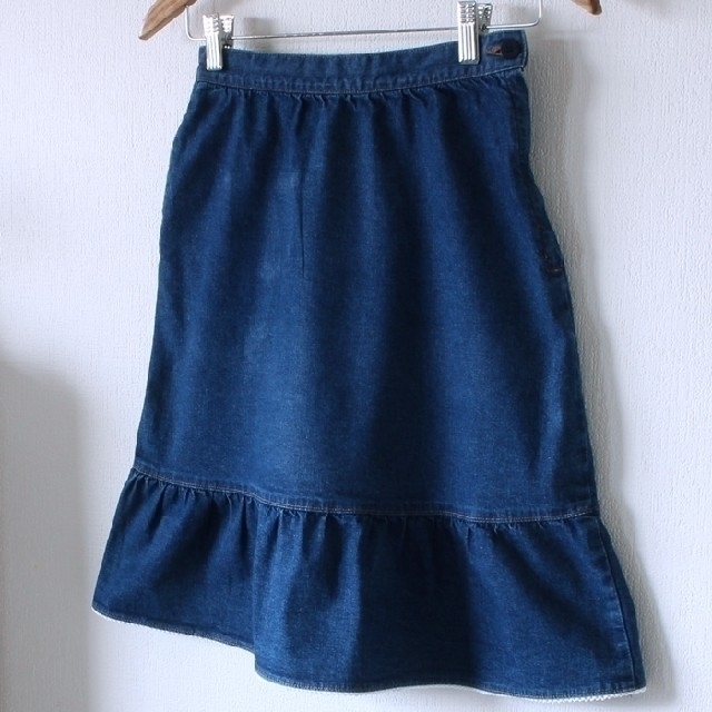 pom ponette(ポンポネット)の【美品】pom ponette junior デニムスカート 150cm キッズ/ベビー/マタニティのキッズ服女の子用(90cm~)(スカート)の商品写真