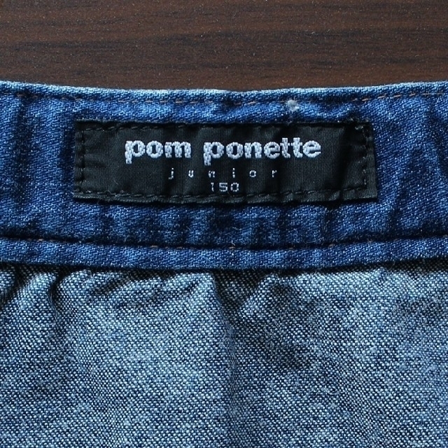 pom ponette(ポンポネット)の【美品】pom ponette junior デニムスカート 150cm キッズ/ベビー/マタニティのキッズ服女の子用(90cm~)(スカート)の商品写真