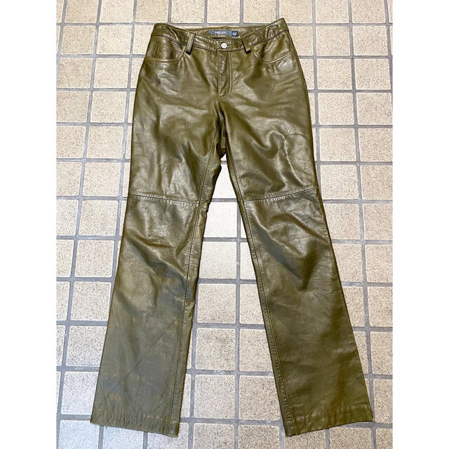 GAP - 希少 vintage 90s old gap オリーブ フレア レザーパンツの通販