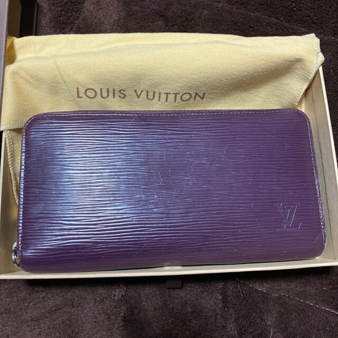 レディースLouis Vuittonルイヴィトン　長財布　ジッパー　紫パープル