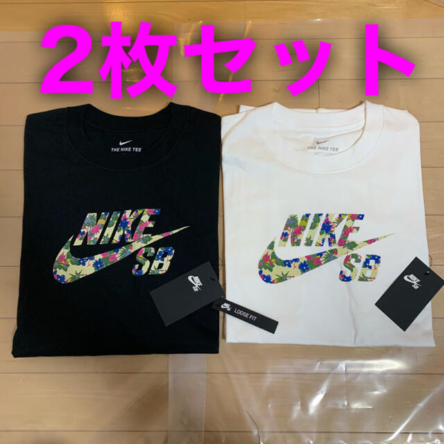 【新品 2枚セット】 ナイキ NIKE Tシャツ L ビッグスウッシュ 花柄メンズ