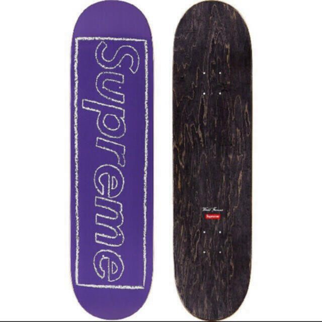 supreme kaws chalk logo skateboard