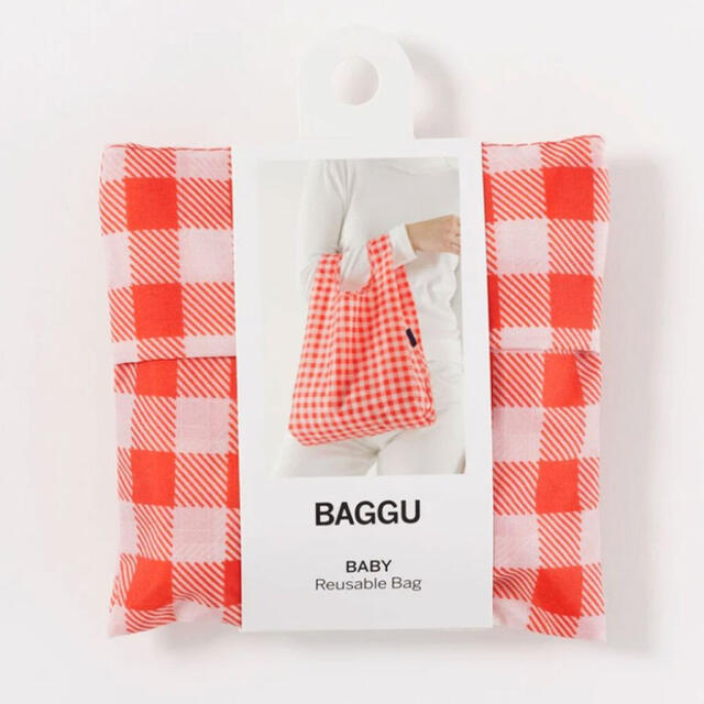 【BAGGU】レッド ギンガム Red Gingham ベビー  Baby レディースのバッグ(エコバッグ)の商品写真