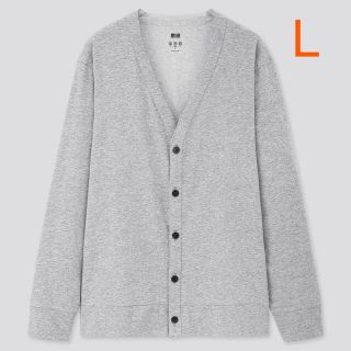 ユニクロ(UNIQLO)のユニクロ MEN エアリズム UVカットカーディガン L／グレー 新品！(カーディガン)