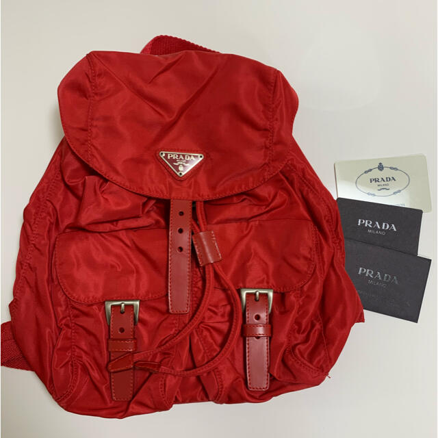 PRADA(プラダ)のPRADA プラダ　リュック　レッド レディースのバッグ(リュック/バックパック)の商品写真