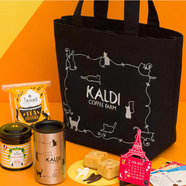 KALDI(カルディ)のあき 様専用 KALDI ネコの日バック 2021 セット レディースのバッグ(トートバッグ)の商品写真