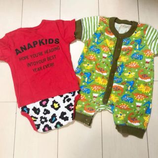 アナップキッズ(ANAP Kids)の男の子♡ロンパース 2枚セット(ロンパース)