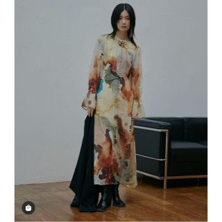 アメリヴィンテージ(Ameri VINTAGE)のUNDRESSED AMELIA INK ART DRESS(ロングワンピース/マキシワンピース)