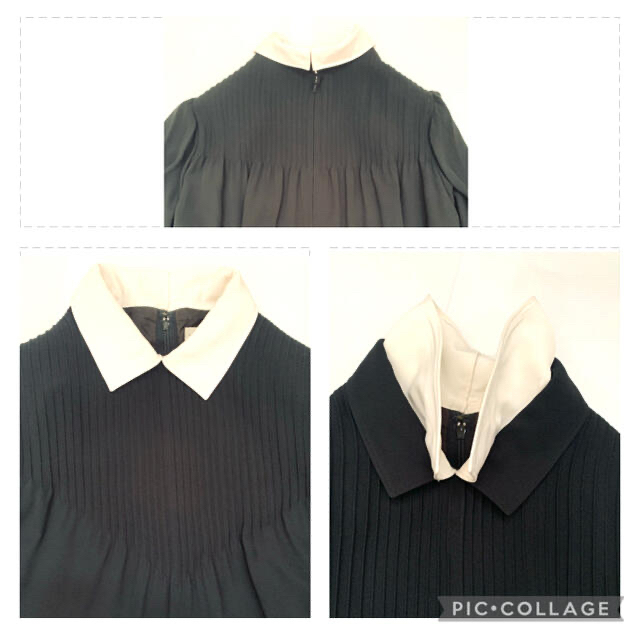 HANAE MORI(ハナエモリ)のじゅん様専用❣️ハナエモリ vivid lady♥︎白襟ワンピース 黒♥︎M レディースのフォーマル/ドレス(ミディアムドレス)の商品写真