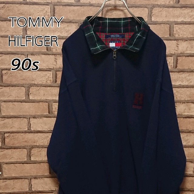 TOMMY HILFIGER(トミーヒルフィガー)のトミーヒルフィガー 90s フラッグタグ ハーフジップコットンニット メンズのトップス(ニット/セーター)の商品写真
