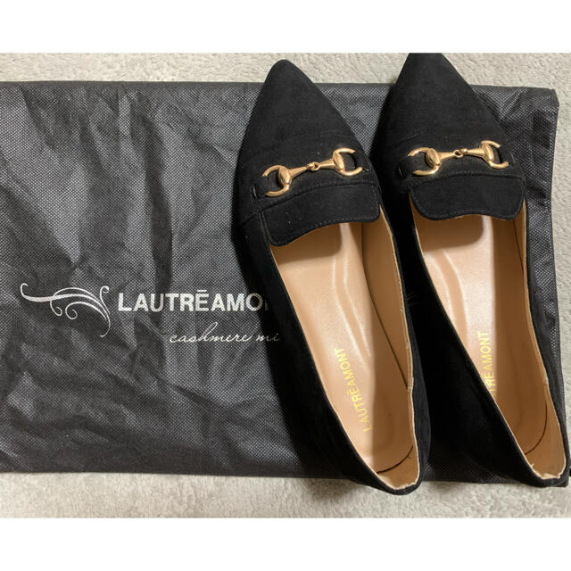 LAUTREAMONT(ロートレアモン)のロートレアモン　スウェードローファー黒　24.0センチ レディースの靴/シューズ(ローファー/革靴)の商品写真