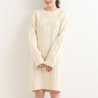 マジェスティックレゴン(MAJESTIC LEGON)の【新品タグ付】マジェスティックレゴン♡ポンポン柄編みニットワンピース(ひざ丈ワンピース)