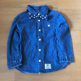 エフオーキッズ(F.O.KIDS)ののん様F.O.KIDS 蝶ネクタイ付きデニムシャツ100(ブラウス)