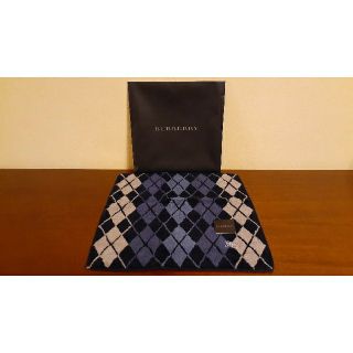 バーバリー(BURBERRY)の■新品未使用■BURBERRY/バーバリー タオルハンカチ アーガイル ブルー(ハンカチ/ポケットチーフ)