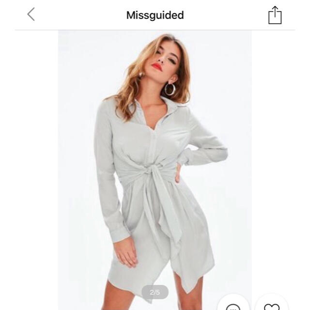 MISSGUIDED(ミスガイデッド)のミスガイデッド　グレーシャツワンピ レディースのワンピース(ひざ丈ワンピース)の商品写真