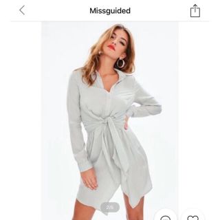 ミスガイデッド(MISSGUIDED)のミスガイデッド　グレーシャツワンピ(ひざ丈ワンピース)