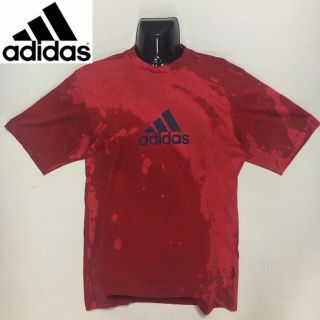 アディダス(adidas)のアディダス◆デカロゴ Tシャツ ダメージ加工 バーガンディー Mサイズ(Tシャツ/カットソー(半袖/袖なし))