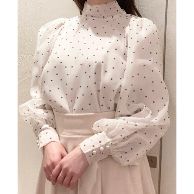オーガンシースルーブラウス ドット