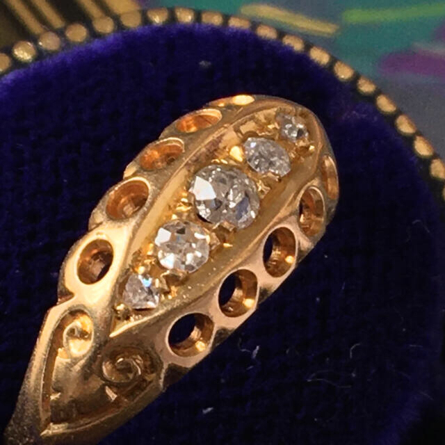 エドワーディアン　ダイヤモンドジプシーリング　K18 レディースのアクセサリー(リング(指輪))の商品写真