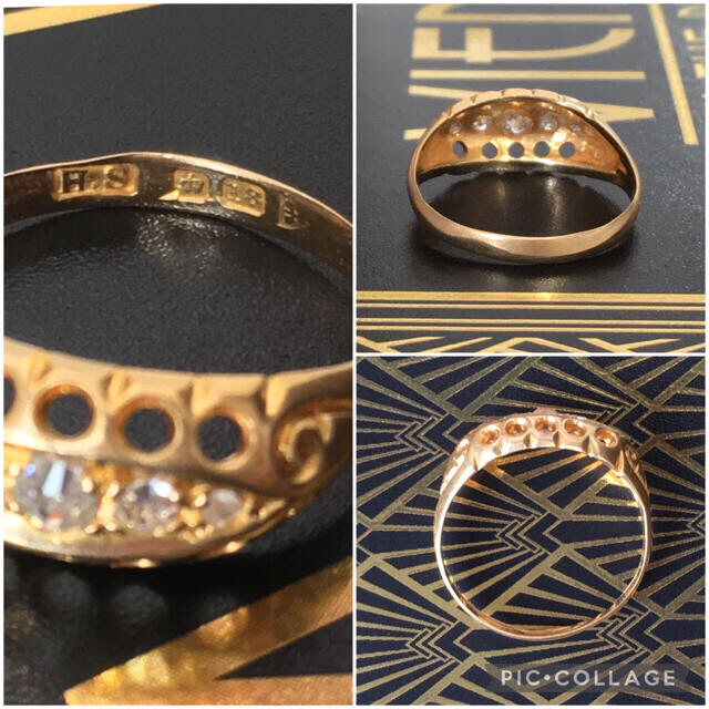 エドワーディアン　ダイヤモンドジプシーリング　K18 レディースのアクセサリー(リング(指輪))の商品写真