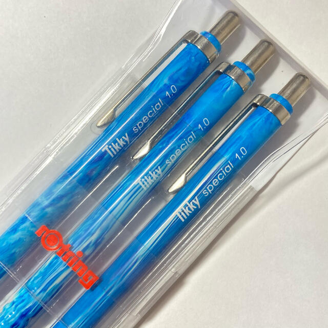 rotring Tikky special ブルーマーブル軸 1.0mm 3本 インテリア/住まい/日用品の文房具(ペン/マーカー)の商品写真