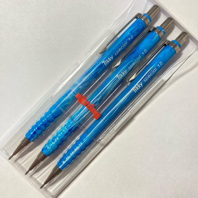 rotring Tikky special ブルーマーブル軸 1.0mm 3本