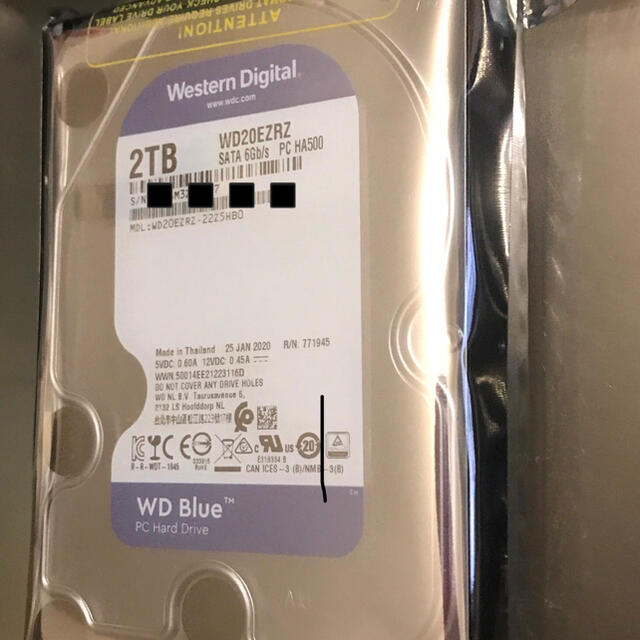 2TB 未開封　WD20EZRZ WESTERN DIGITAL 3.5インチ