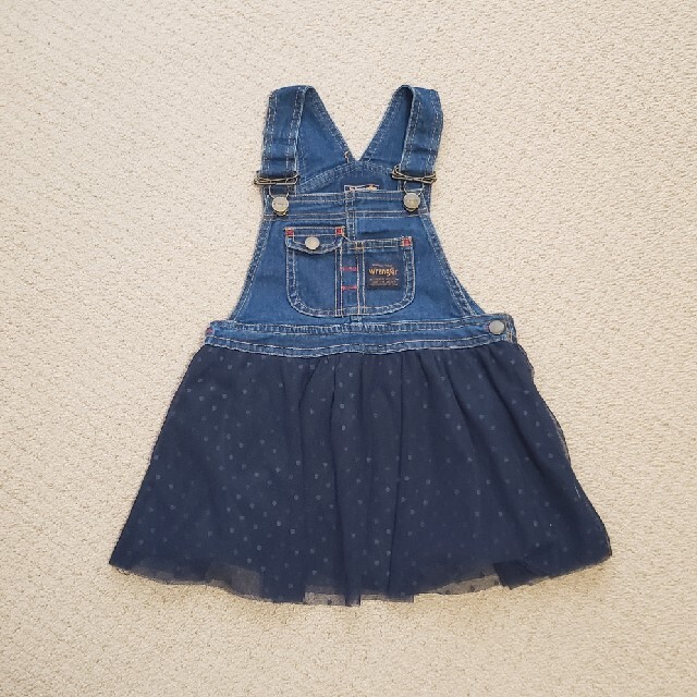 デニムチュール　ワンピーさ　95 キッズ/ベビー/マタニティのキッズ服女の子用(90cm~)(ワンピース)の商品写真