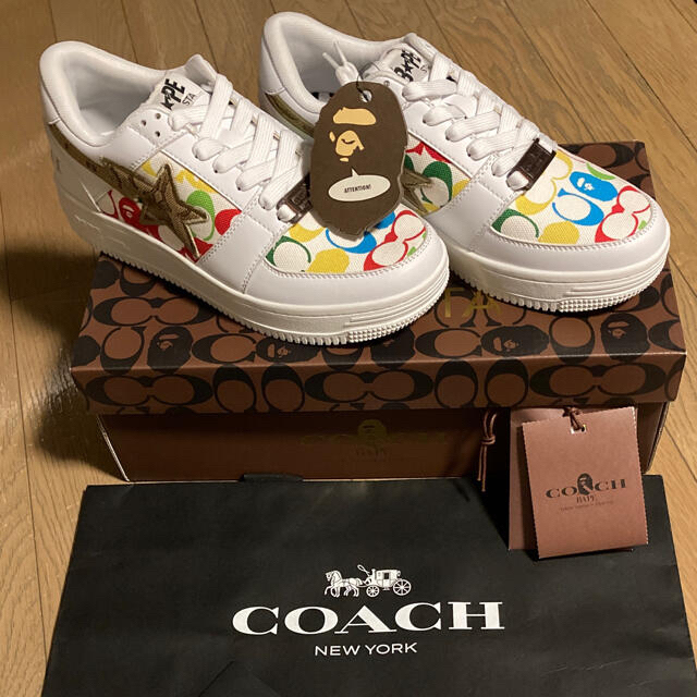 A BATHING APE(アベイシングエイプ)のBAPE×COACH BAPESTA  白 スニーカー メンズの靴/シューズ(スニーカー)の商品写真