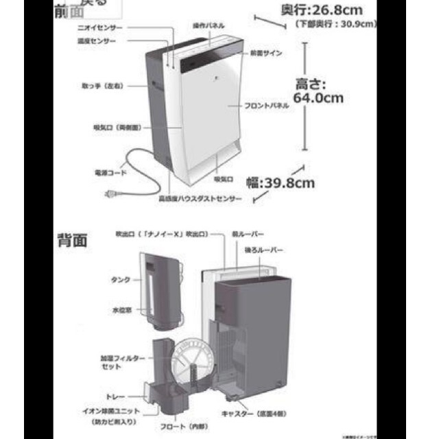 パナソニック　Panasonic　 F-VXR70　ナノイー　美品 3