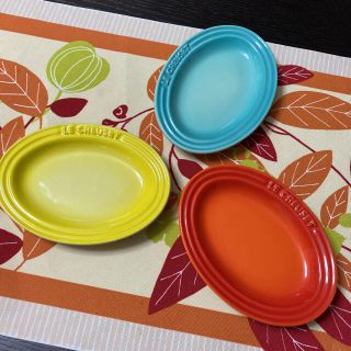 ルクルーゼ(LE CREUSET)の新品　ル・クルーゼ　ミニオーバル　プレート　3枚　ルクルーゼ(食器)