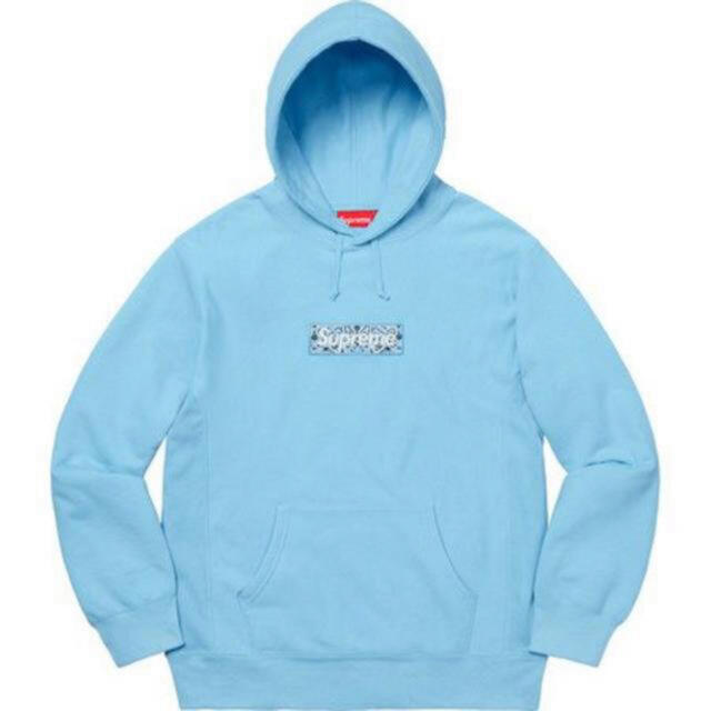 【S】Supreme Bandana box logo Hooded  blue