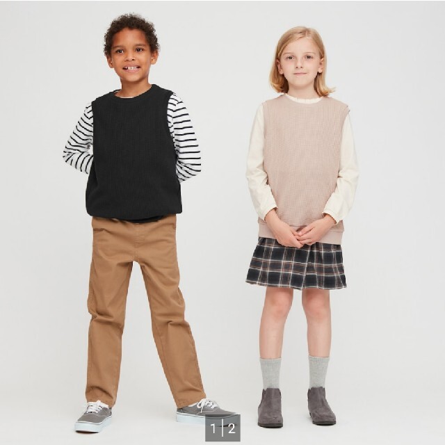 UNIQLO(ユニクロ)のユニクロ　ワッフルクルーネックベスト　150 キッズ/ベビー/マタニティのキッズ服女の子用(90cm~)(Tシャツ/カットソー)の商品写真