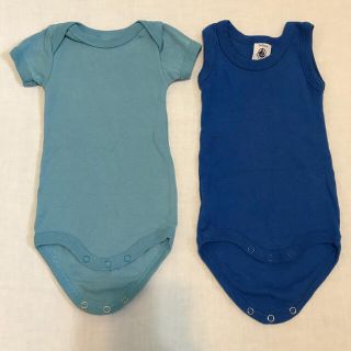 プチバトー(PETIT BATEAU)のプチバトー　肌着　男の子　2枚セット(ロンパース)