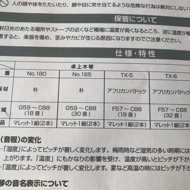 ヤマハ　卓上木琴　NO.185打楽器