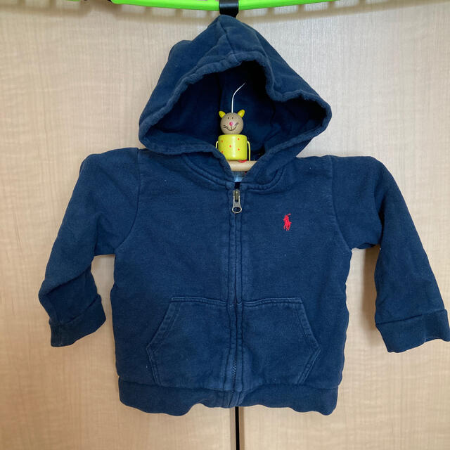 POLO RALPH LAUREN(ポロラルフローレン)の80センチ　ラルフローレン　フード付き綿パーカー　ネイビー キッズ/ベビー/マタニティのキッズ服男の子用(90cm~)(ジャケット/上着)の商品写真